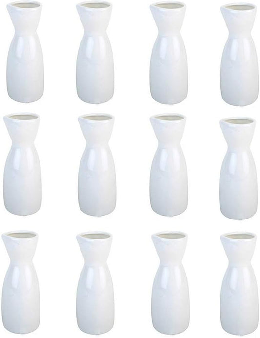 JapanBargain, Porcelain Sake Carafe Sake Bottle for Cold Sake and Hot Sake Microwave Safe (12, 4 oz