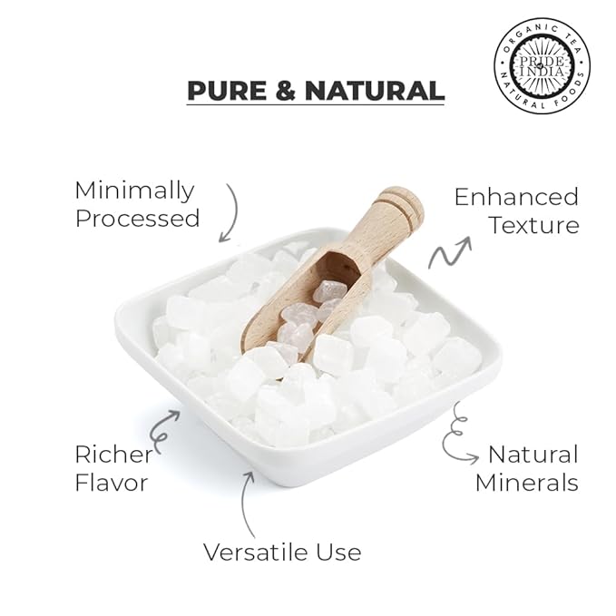 Pride Of India - Natural Crystal Rock Sugar Whole- 3.1 oz (88 gm) Dual Sifter Jar, Authentic Indian