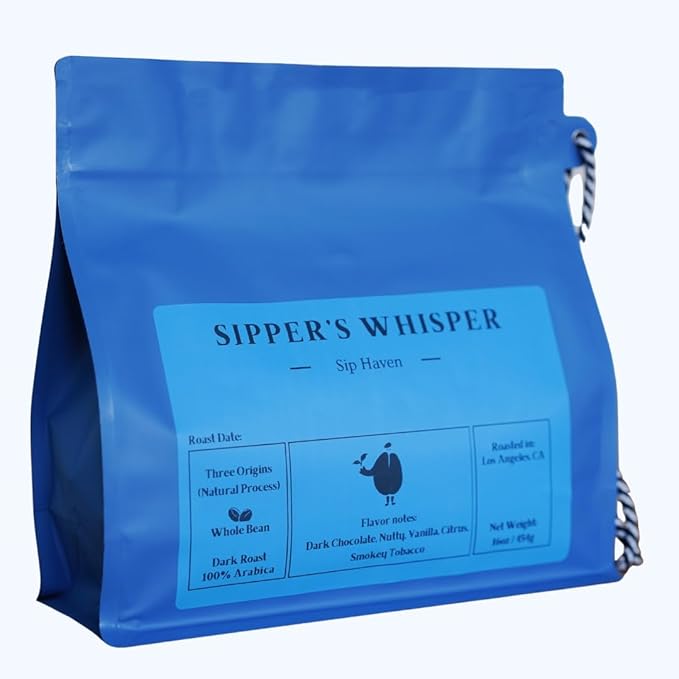SipHaven | Sipper's Whisper Espresso Blend - Medium Roast Whole Bean Coffee | 1lb (16oz) | Bold