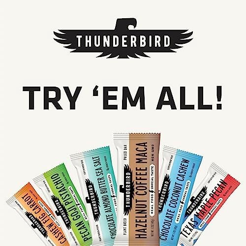 Thunderbird Bars Energy Snack, Gluten-Free with Protein, Healthy Real Food, Vegan Paleo Non-GMO, No