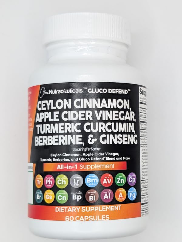 Clean Nutraceuticals Ceylon Cinnamon Turmeric Apple Cider Vinegar Ginseng Berberine Plus Bitter