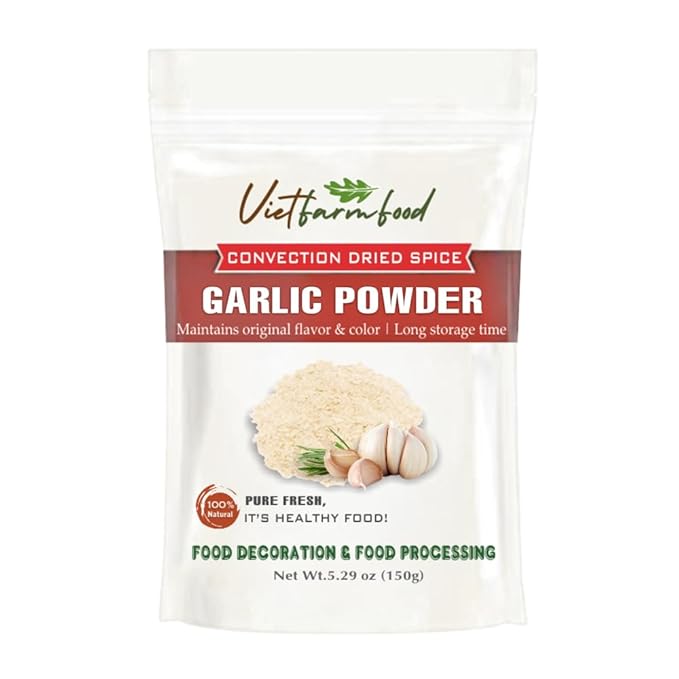 GARLIC POWDER 5.29 Oz (150g) VIETFARMFOOD: Natural pure, convection dried seasoning made from real