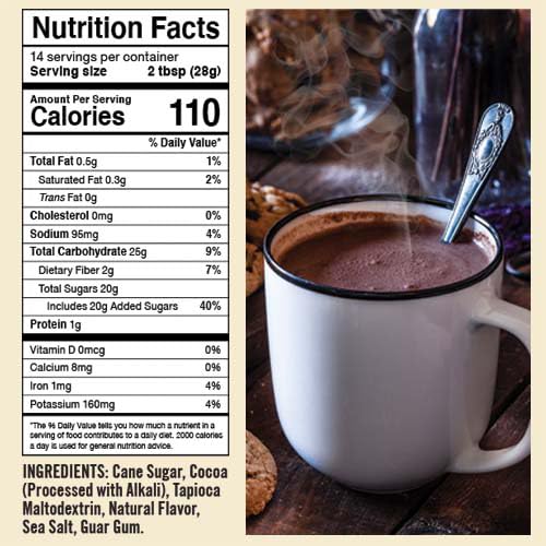 Castle Kitchen Double Dutch Dark Chocolate Premium Hot Cocoa Mix - Dairy-Free, Vegan, Plant Based