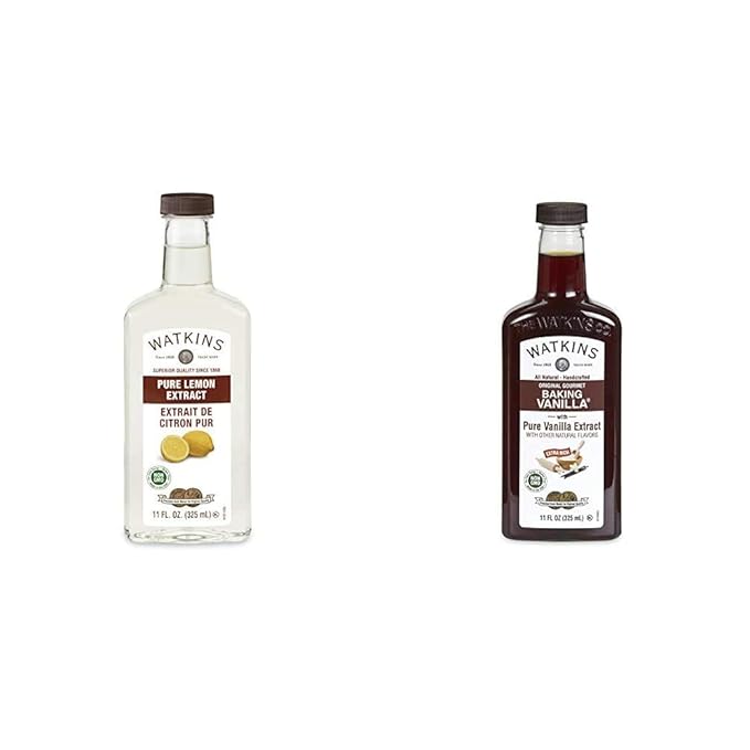 Watkins Pure Lemon Extract (11 oz.) and Watkins All Natural Original Gourmet Baking Vanilla (11 oz.)