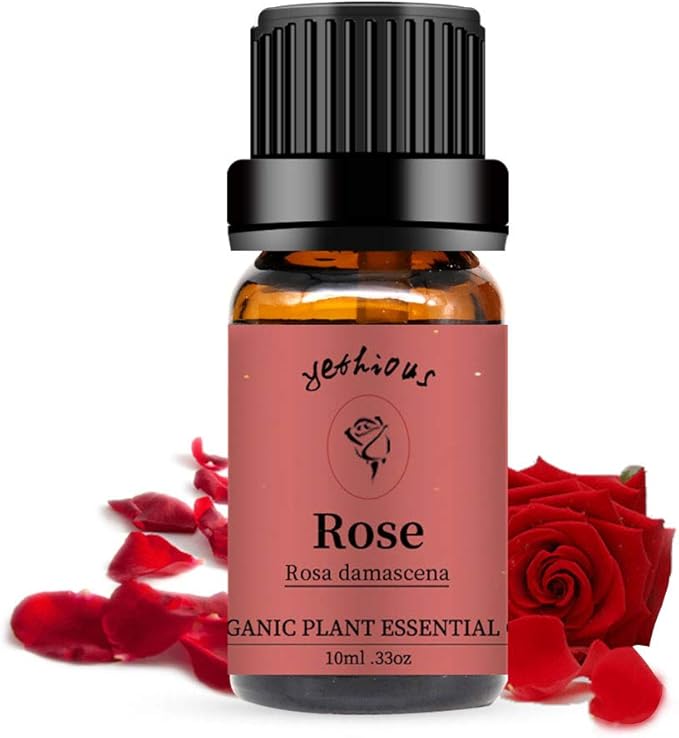 yethious Rose Essential Oil 100% Pure Rose Scented Oil for Diffuser & Aromatherapy Fragrance DIY