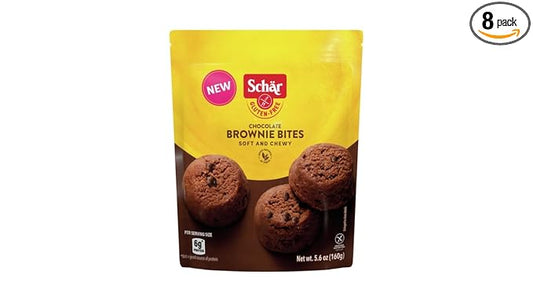 Schär Gluten-Free Chocolate Brownie Bites, 8-Pack ??Crispy Wafer Center, Smooth Premium Chocolate