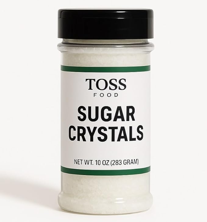 Sanding Sugar Crystals for Professional Baking & Decorating 10 oz - TOSS Coarse White Sparkling
