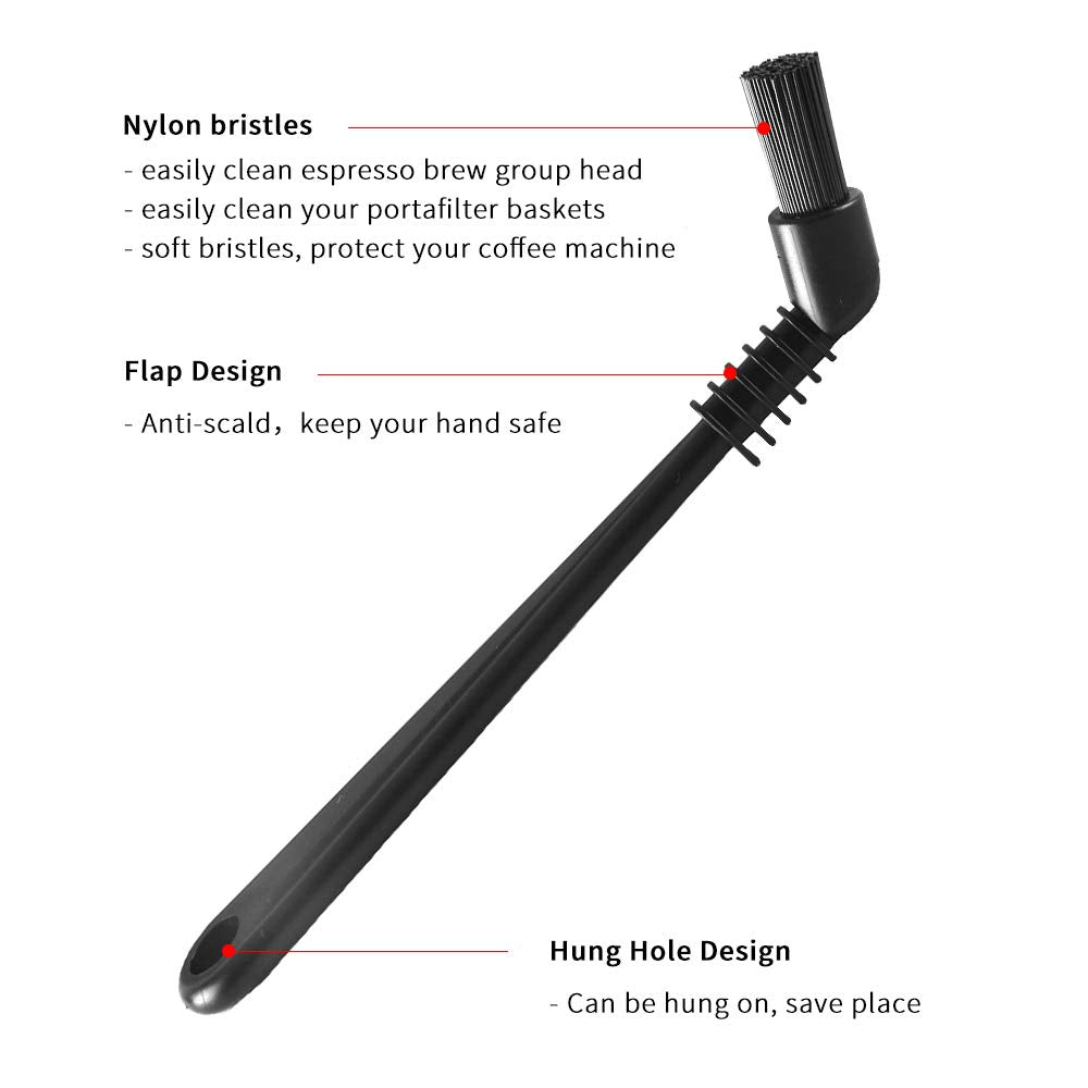 Espresso Machine Cleaning Brush Set - CAFEMASY 5 Pieces Coffee Cleaning Brush Natural Bristles