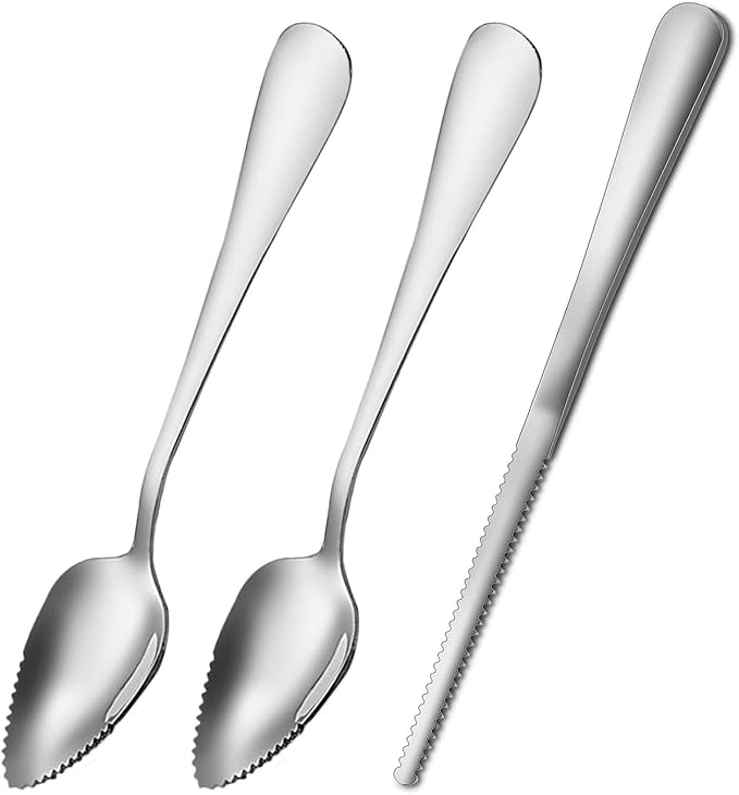 Grapefruit Spoons Serrated Edge Stainless Steel Fruit Knife Grapefruit Utensils Tool Dessert Spoons