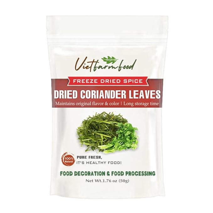DRIED CORIANDER LEAVES (CILANTRO) 1.76 Oz (50g) VIETFARMFOOD: Pure, natural freeze-dried spice made
