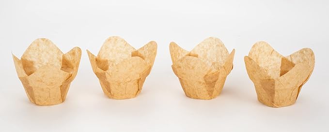 GOLDEN APPLE, 100 Pcs Tulip Cupcake Liner Lotus Parchment Baking Cup Muffin Tins Cups for Weddings