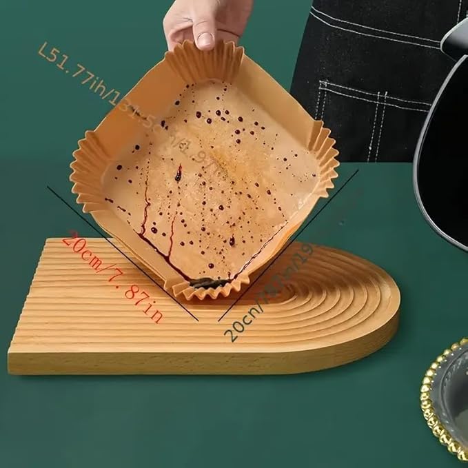 200 Pcs Air Fryer Liners Disposable, 8 Inch (20cm) Square, Thickened Non-Stick Parchment Paper