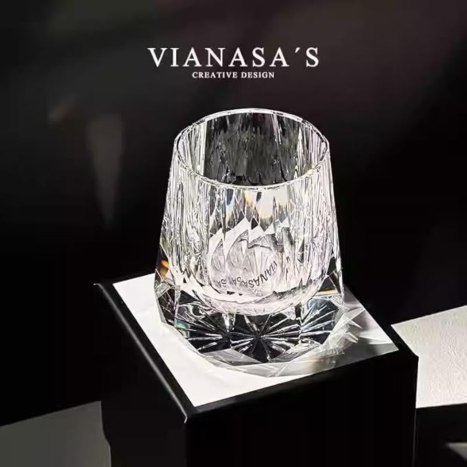 suigetsu Hand Cut Crystal Whisky Glass 320ml Edo style Whiskey Glasses -Cocktail-Vodka-Beer