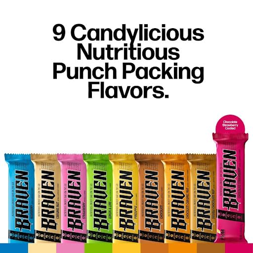 Braven Bar Variety Pack Energy Bars (1.59 oz, Pack of 10) ??Energy Chews with 5g Protein