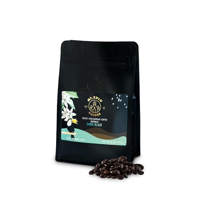 Mt. Zulu Colombian Supremo Coffee ??Whole Bean, Dark Roast, Mold-Free Micro Lot, Artisanally