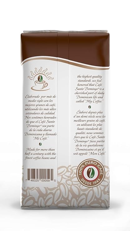 Café Santo Domingo, 16 oz Bag, Whole Bean Coffee, Medium Roast - Product from the Dominican