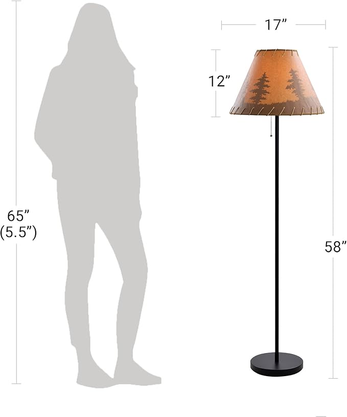 Catalina Lighting 19910-000 Rustic Cabin Lodge Floor Lamp, Standing Lamp, Living Room Light for