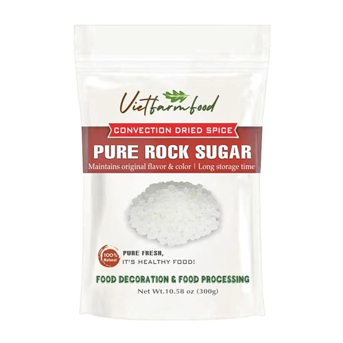 PURE ROCK SUGAR 10.58 Oz (300g) VIETFARMFOOD: Natural pure, convection dried seasoning made from