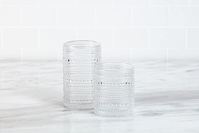 Fortessa Orbetto Outdoor Hobnail Plastic Drinkware Collection, DOF Beverage Cocktail Glass 4 Pack