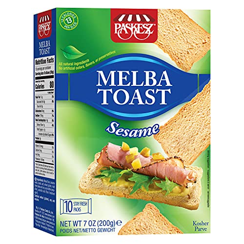 Only Kosher Candy Melba Toast Flatbread Crackers Classic Sesame Kosher Parve with No Artificial