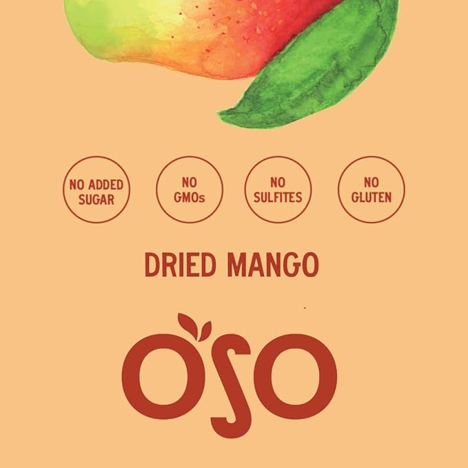 Oso Snacks Dried Mango Slices. Premium Quality, Large Round Halves!| 5LB Bulk Bag| No Sugar Added |