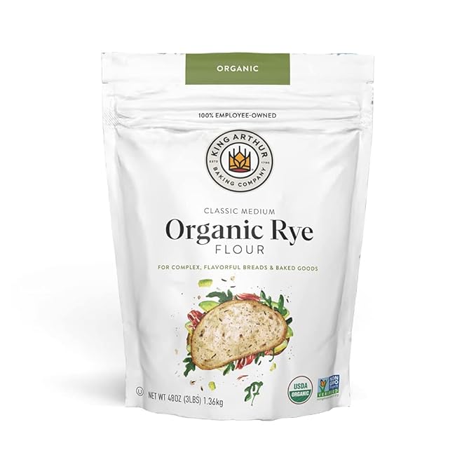 King Arthur Baking Organic Medium Rye Flour - 3 lbs for Complex Flavorful Breads & Baked Goods