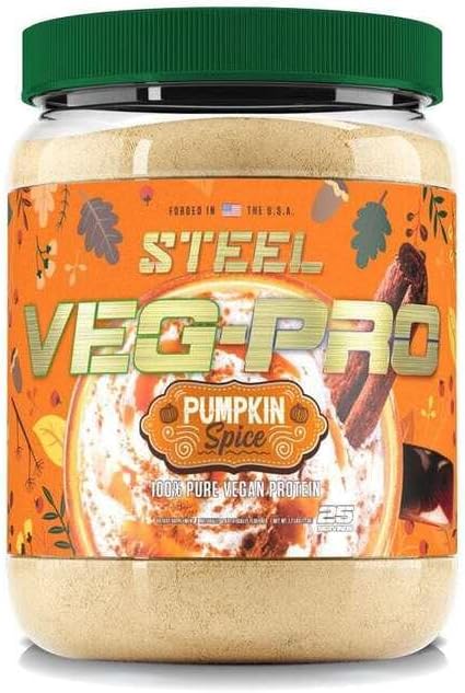 Steel Supplements Veg-PRO | Vegan Protein Powder, Pumpkin Spice | 25 Servings (1.7lbs) | Vegan