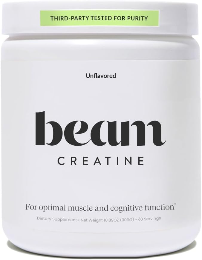 Beam Creatine Monohydrate Powder - Micronized Creatine for Muscle Growth, Strength, Endurance &