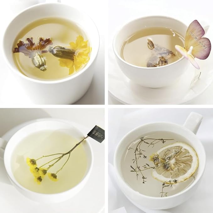 KKOKDAM Tea Sampler Bundle - Loose Leaf Set, Fancy Variety Pack, Blooming Flowers, Korean Tea Sets