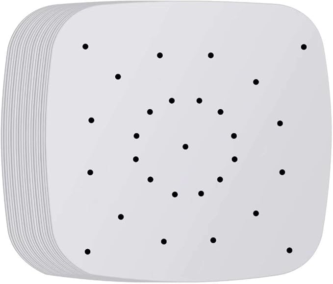 200pcs 8.5inch Square Perforated Parchment Paper Sheets, Premium Nonstick Bamboo Steamer Liner for