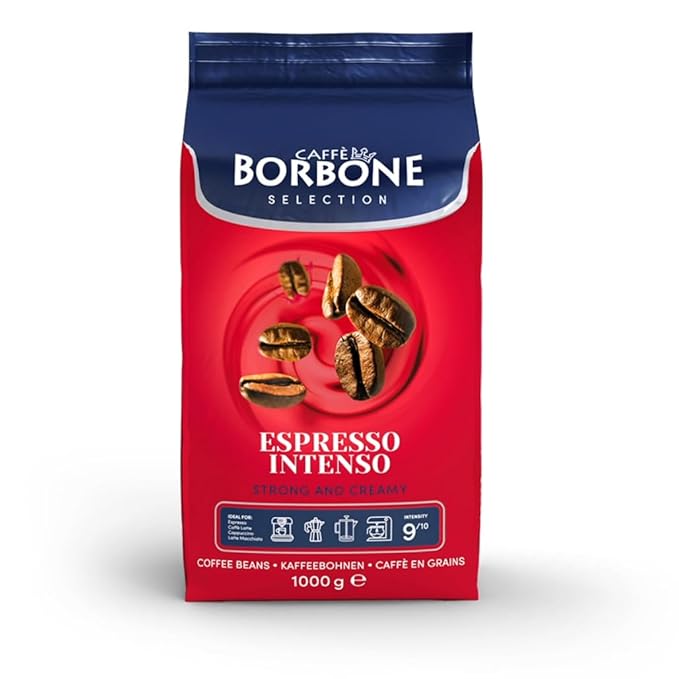 Caffe Borbone Whole Bean Coffee, Medium Roast Robusta Blend, Espresso Intenso, Strong and Creamy