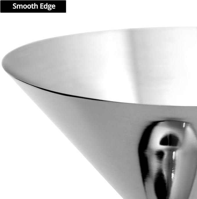 QWORK 304 Stainless Steel Martini Glasses - 8oz Unbreakable, 6 Pack Shatterproof Cocktail Goblets