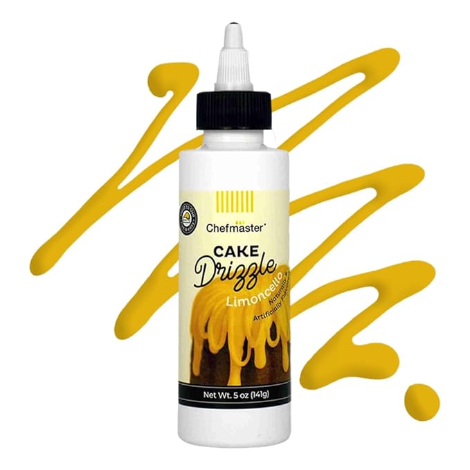 Limoncello-Flavored Cake Drizzle by Chefmaster, Edible Cake Drip Frosting for Decorating, Drip for