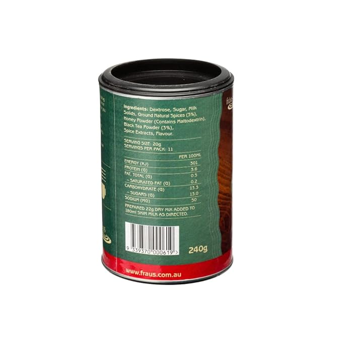 Fraus Spice Chai Latte Powder 240g – Aromatic Spiced Tea Blend for Lattes, Chai Drinks & Recipes