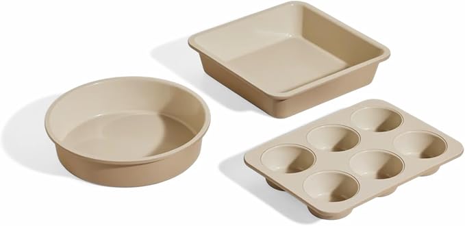 Our Place Wonder Oven Baker’s Kit – 3-Piece Toxin-Free Ceramic Nonstick Bakeware Set (8” Round, 8”
