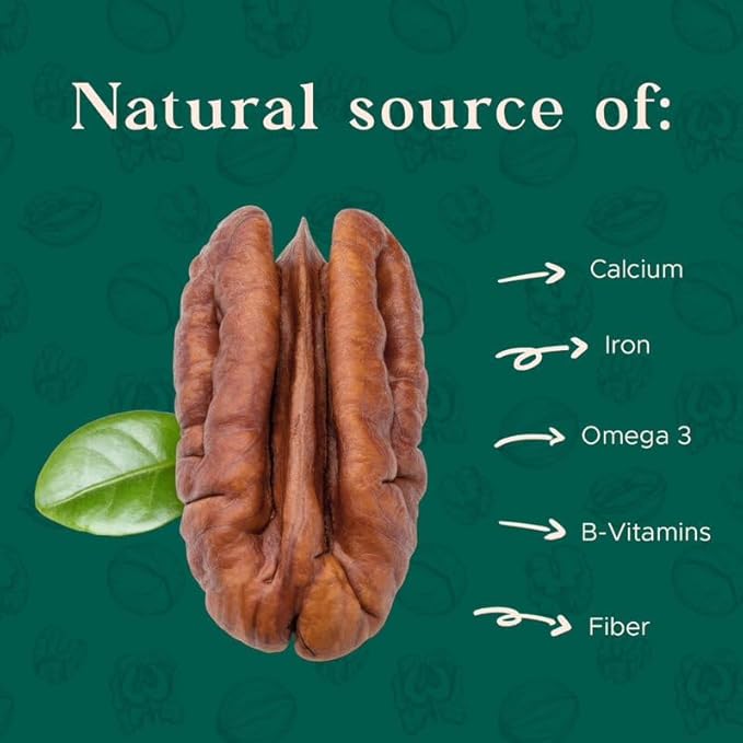 Premium Raw Pecan Halves 44oz (2.75 lb) | American-Grown, Non-GMO | Batch Tested Gluten & Peanut