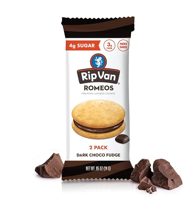 Rip Van Romeos Dark Chocolate Fudge Cookies - Low Sugar Cookies - Healthy Keto Snack - Individual 2