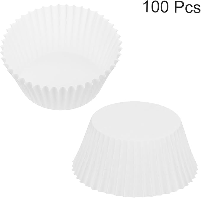 uxcell 100 Pcs Cupcake Liners, Muffins Paper Baking Cups Wrappers Standard Greaseproof for Baking