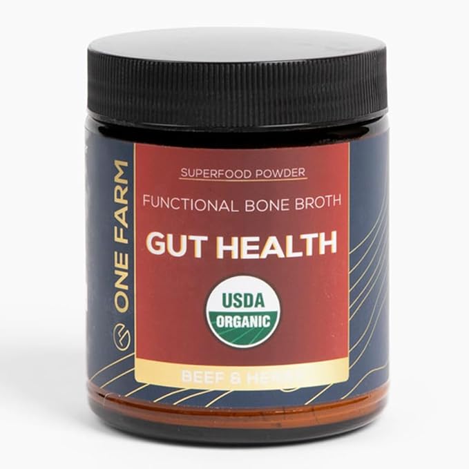One Farm Superfood Powder Gut Health, Organic Gut Soothing Blend and Prebiotic Blend, Non-GMO