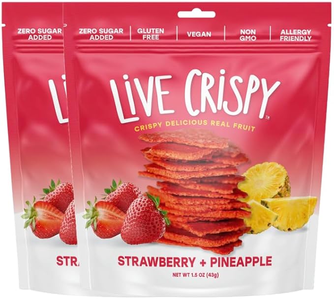 Live Crispy Fruit Chips - Pineapple-Powered Snack Packed with 100% Natural Fruit