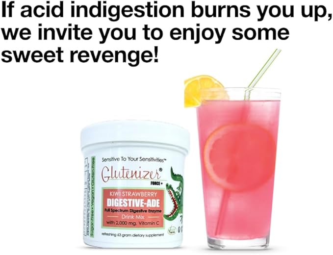 Sufficient C - Glutenizer Force Plus Kiwi-Strawberry Digestive-Ade Drink Mix - Naturally Effective