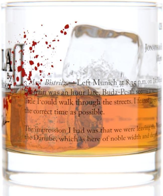 Well Told Classic Literature Rocks Glass - Dracula by Bram Stoker - Old Fashioned Whiskey Glass