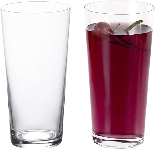 KAMMAK Drinking Glasses Set of 2, 17oz Crystal Water Glasses, Everyday Tall Glass Cups, Highball