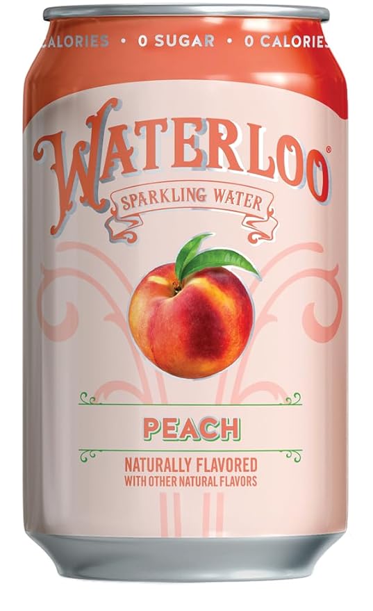 Waterloo Sparkling Water, Peach Naturally Flavored, 12 Fl Oz Cans (Pack of 12) – Zero Calories and