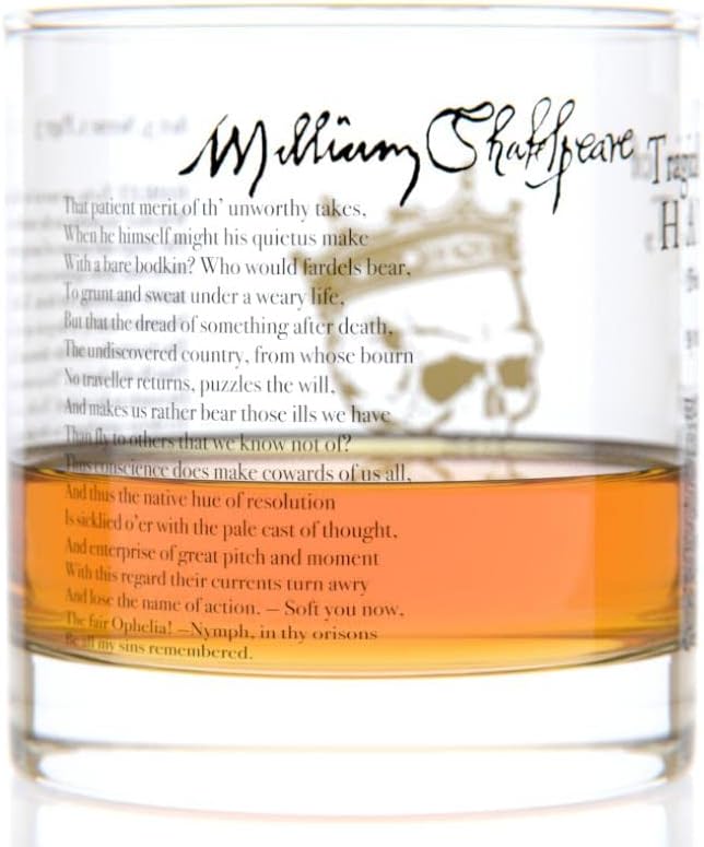 Well Told Classic Literature Rocks Glass - The Tragedy of Hamlet by William Shakespeare - Old