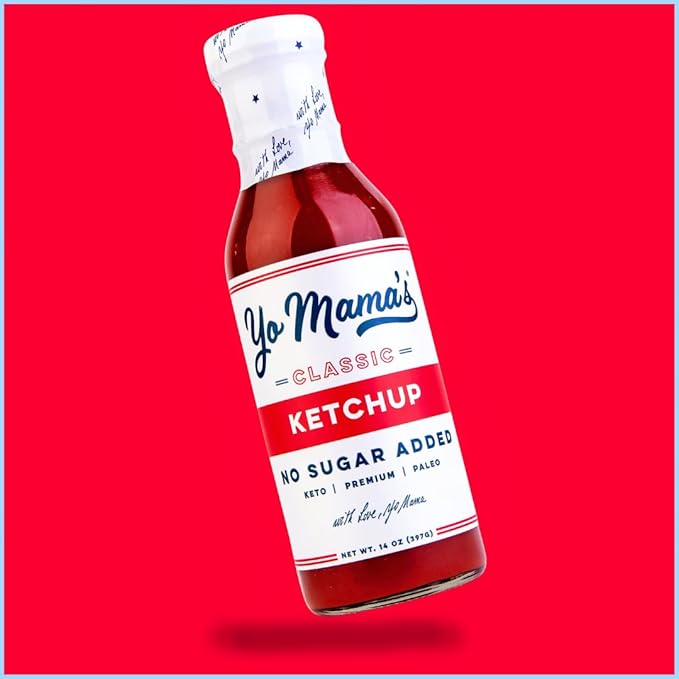 Yo Mama's Foods Keto Classic Ketchup ??Pack of (4) - No Sugar Added, Low Carb, Vegan, Gluten Free