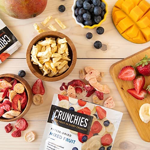 Crunchies Freeze-Dried Fruits, 100% All Natural Crispy Fruit, Non GMO and Kosher, Resealable Freeze