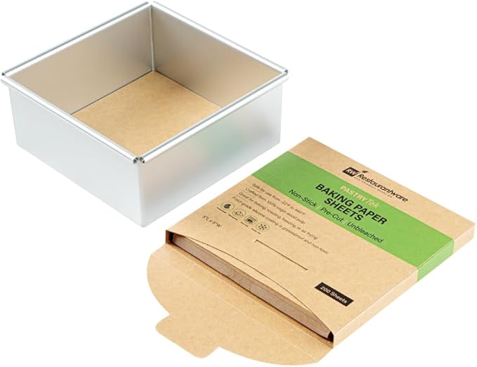 Restaurantware Pastry Tek 5 x 5 Inch Parchment Paper Sheets 1000 Greaseproof Baking Sheets For Oven - Pre-cut Double-Sided Silicone Coating Unbleached Paper Nonstick Baking Sheets Reusable