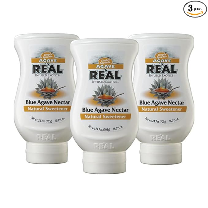 Agave Reàl Infused Exotics, Blue Agave Nectar, 16.9 FL OZ Squeezable Bottle (Pack of 3)