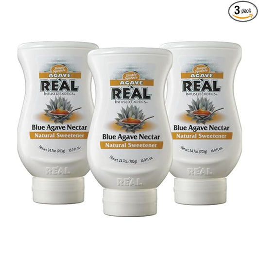 Agave Reàl Infused Exotics, Blue Agave Nectar, 16.9 FL OZ Squeezable Bottle (Pack of 3)